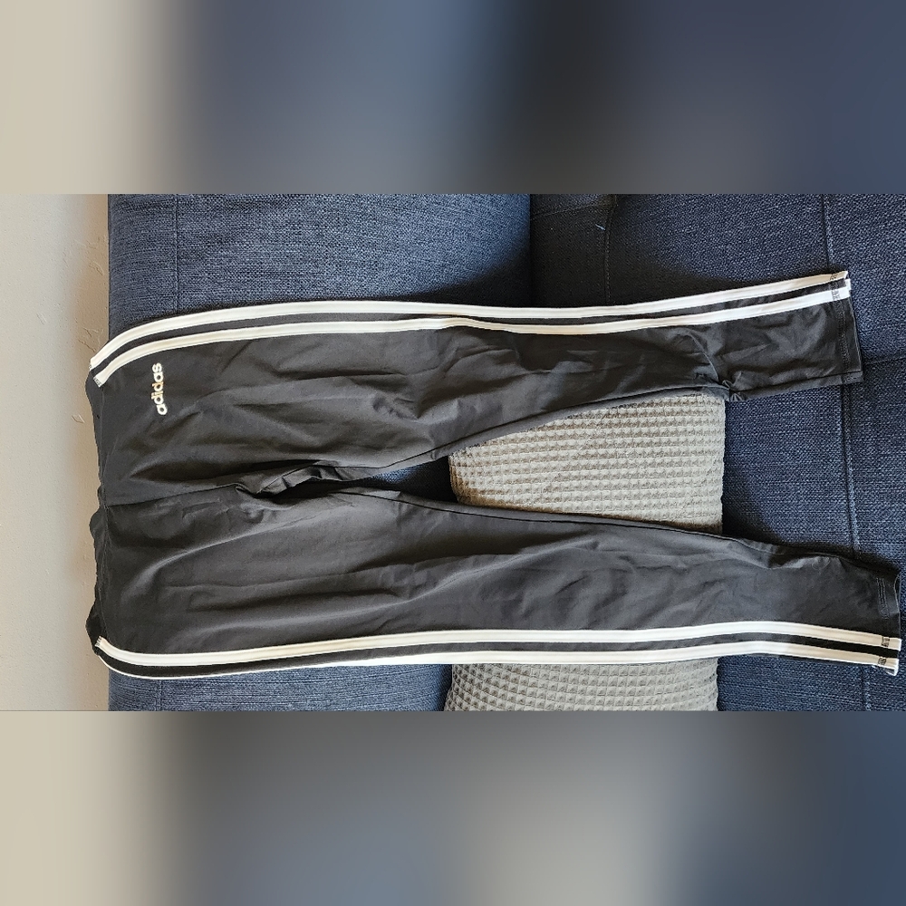 Adidas Black Joggers with White Accents